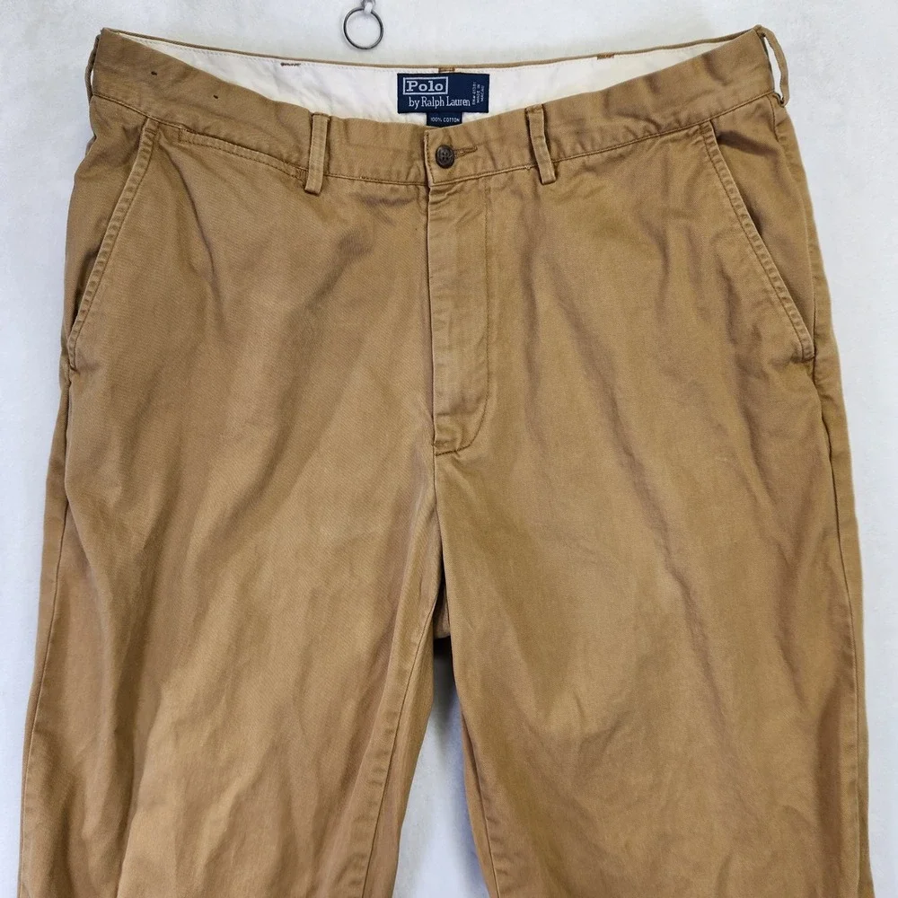 Polo Ralph Lauren Men Khaki Chino Pants‎ Straight Fit Casual Size 36x34